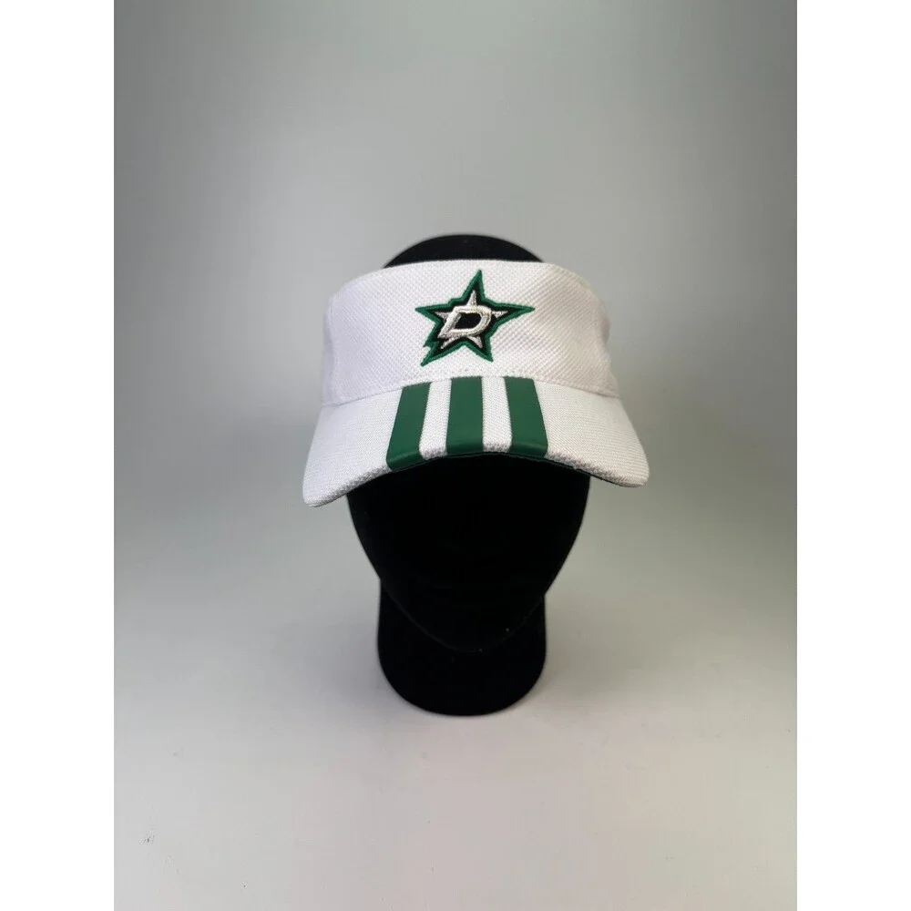Adidas Dallas Stars NHL Visor White Green OSFA Adjustable Hat Sample New